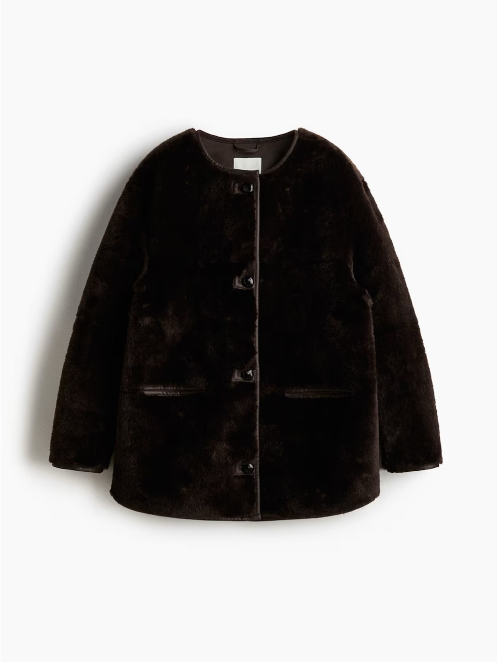 H&M Women's Black Faux Teddy Jacket